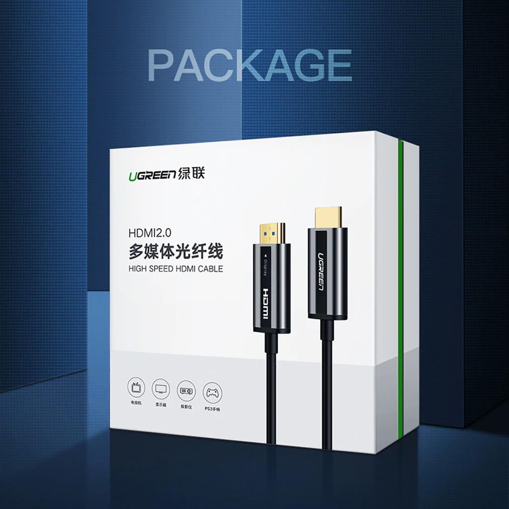 Cáp Chuyển Tín HIệu HDMI 2.0 Sợi Quang Dài 15M Ugreen 50215