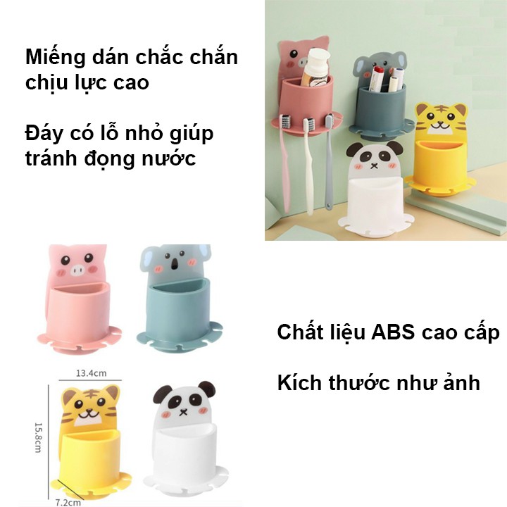 Cốc dán tường đựng bàn chải đánh răng, cốc hình thú đựng kem đánh răng TR112