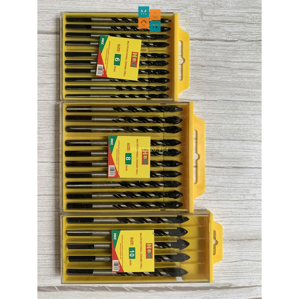 Mũi khoan đa năng khoan kính, thủy tinh,khoan gạch men, gạch đá hoa cương 6, 8, 10mm