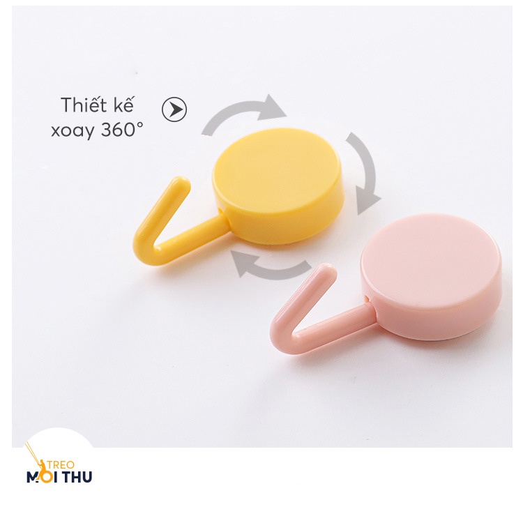 Túi 10 Móc Treo Nhựa Tròn HOOK20-SP - 2 màu - Tròn xoay đáng yêu - Treo Mọi Thứ