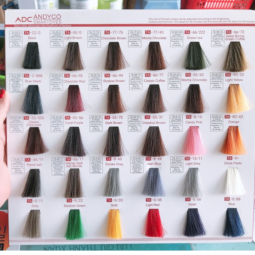 Thuốc Nhuộm Tóc Andyco, Màu Thời Trang Bền Đẹp, Mùi Thơm Không Phai ( 30 màu)