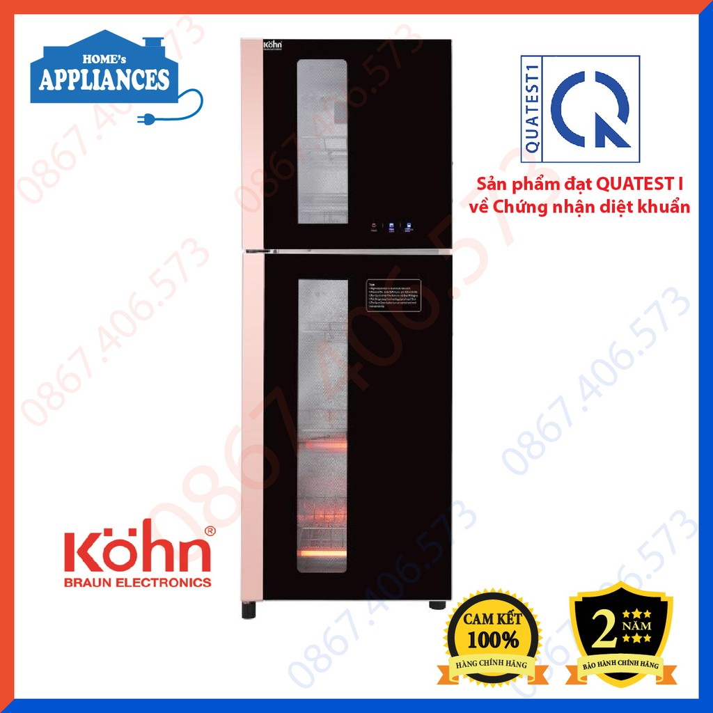 Tủ Sấy Bát Dĩa Diệt Khuẩn KOHN Model KS210 (KS198) dung tích 198L (BH chính hãng 2 năm)