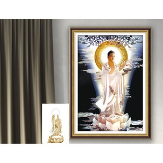 Tranh đính đá PHẬT TỔ NHƯ LAI. Kích thước: 50x70cm