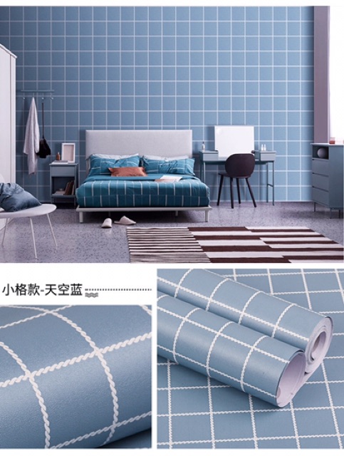 10M giấy dán tường kẻ caro keo sẵn khổ 45 cm | BigBuy360 - bigbuy360.vn