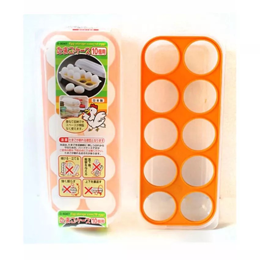 [TẶNG LI XI TET] Khay đựng trứng 10 ngăn có nắp đậy - Hàng Nhật nội địa