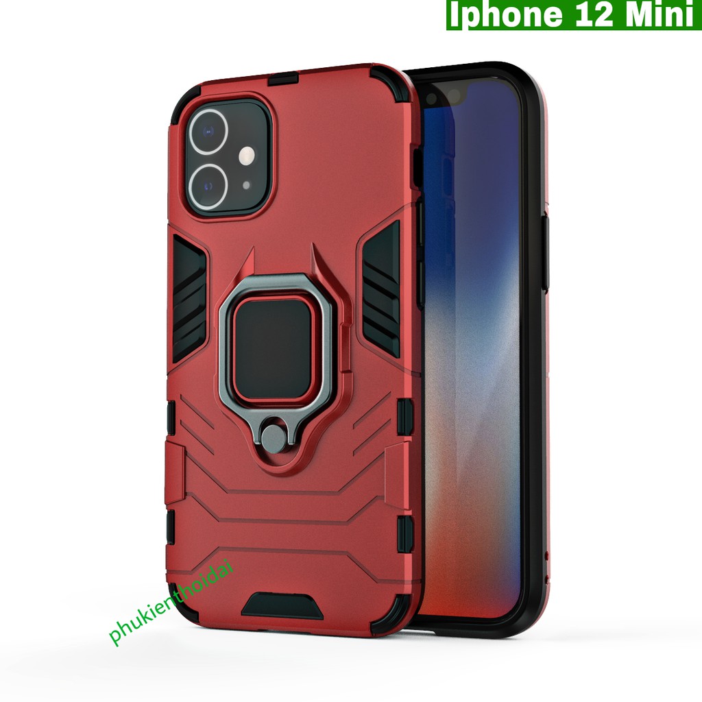 Ốp lưng Iphone 12 Mini Iron Man Iring chống sốc chống va đập mạnh giá đỡ kiêm nhẫn hút ô tô