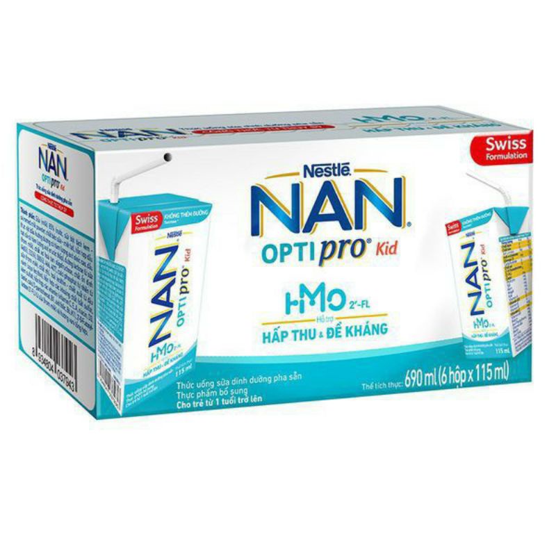 Thùng 36 hộp sữa pha sẵn Nan Optipro Kid 115ml (date t10/ 2023)