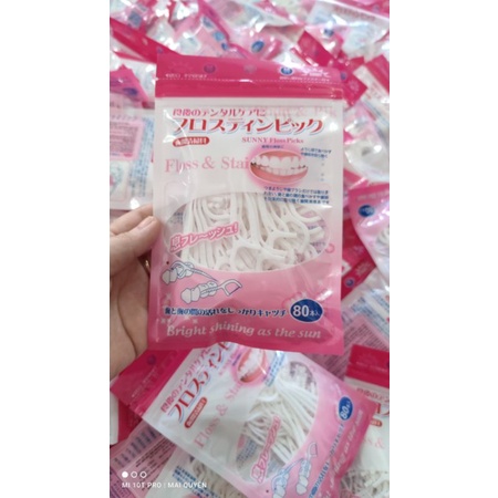 Tăm chỉ nha khoa Sunny gói 80 cây vệ sinh kẽ răng