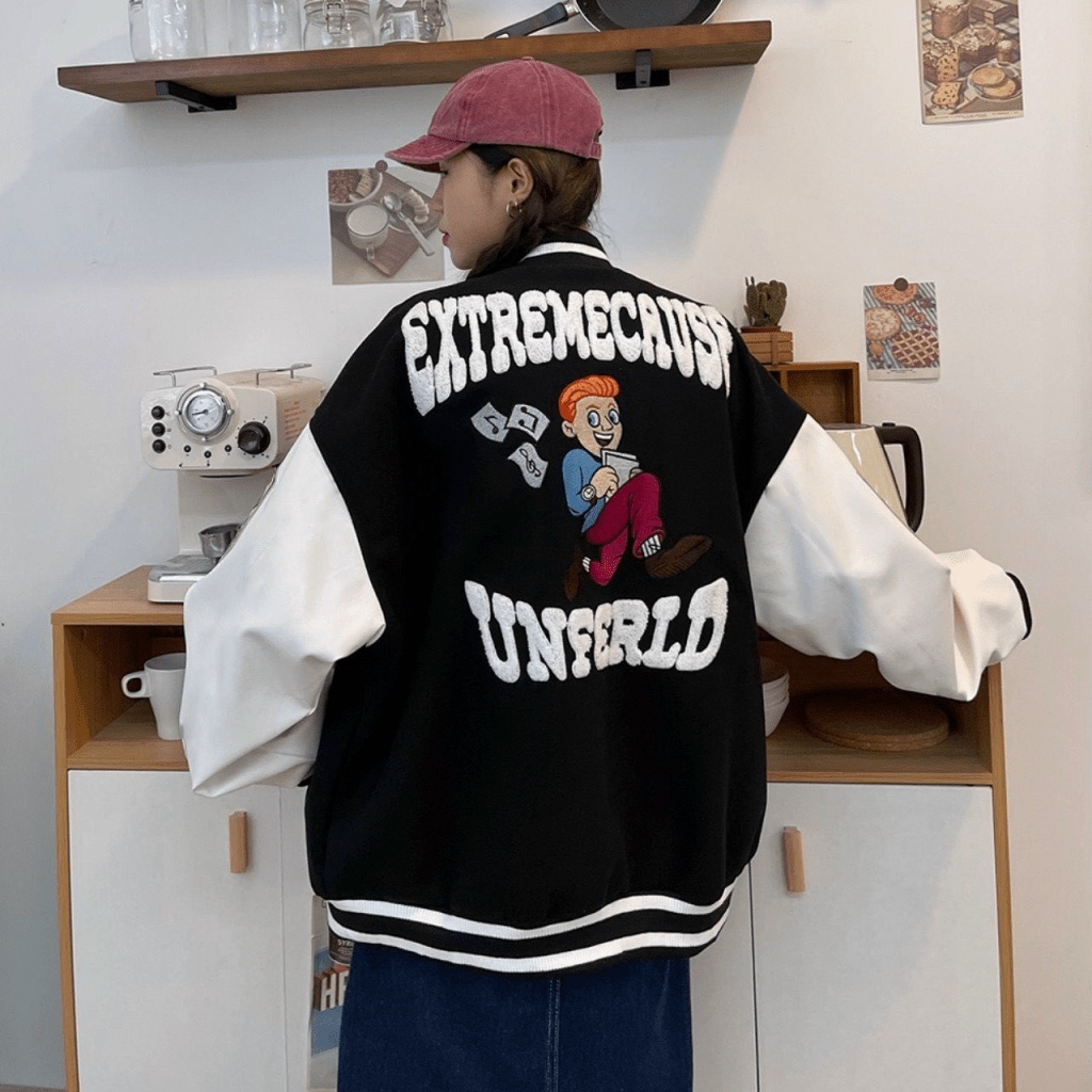 ÁO KHOÁC BOMBER NAM NỮ HUY HIỆU NGỰC KÈM HUY HIỆU TAY SÀNH ĐIỆU THỜI TRANG