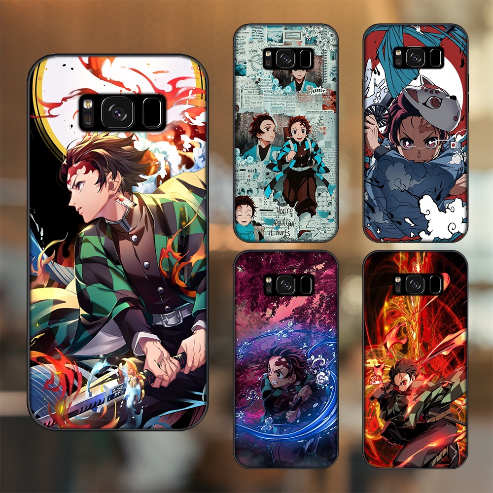 Ốp lưng Samsung S8, S8 Plus viền đen in hình Tanjiro Kimetsu No Yaiba