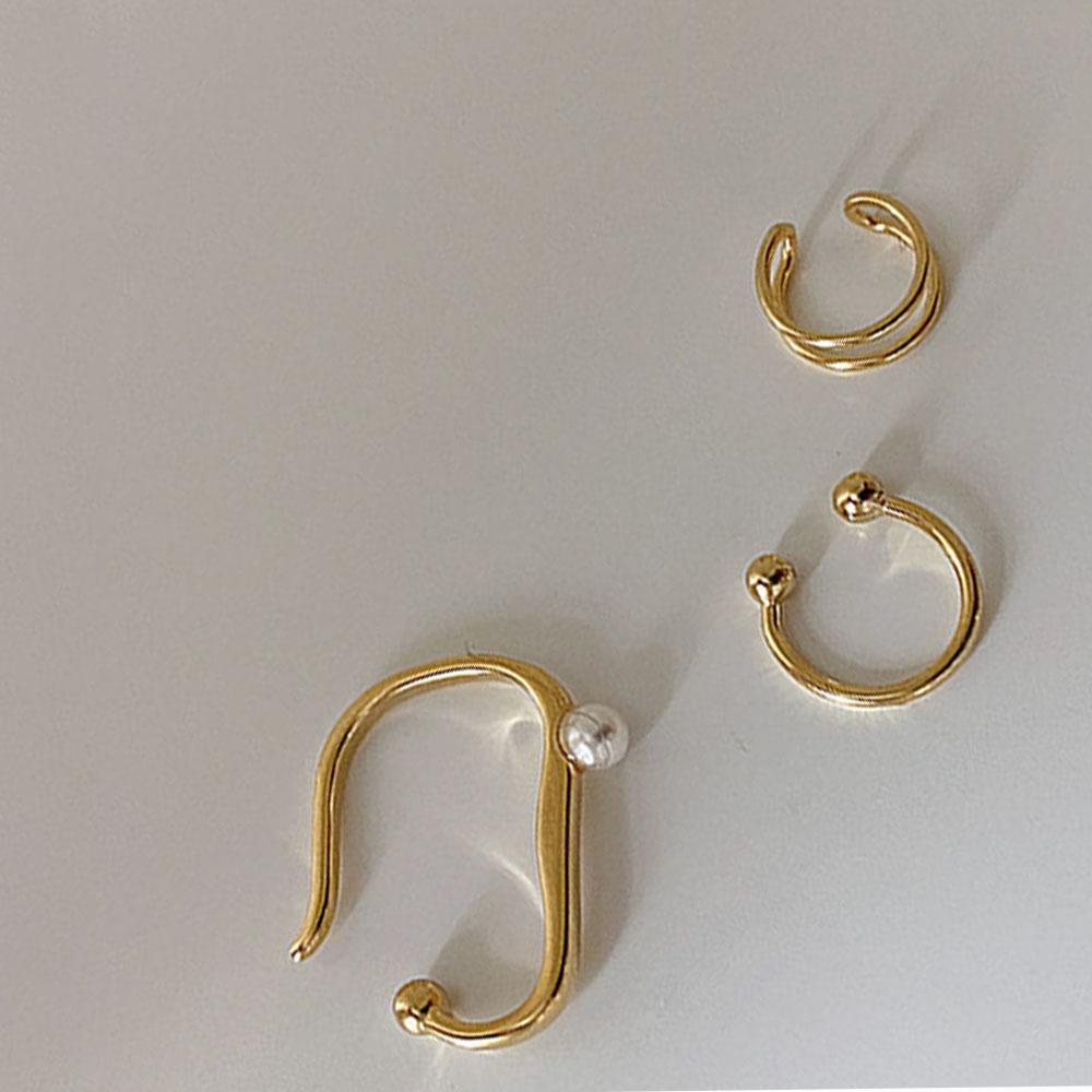 Khuyên Kẹp Sụn Tai Bằng Hợp Kim Họa Tiết Hình Học Kiểu Pháp