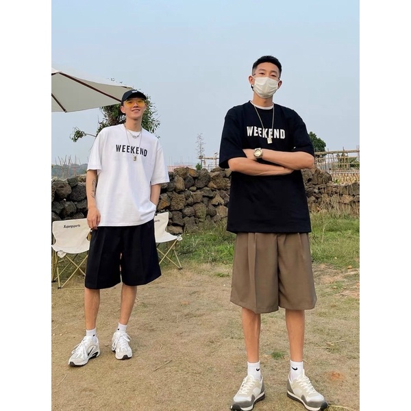 ÁO THUN TAY LỠ COTTON WEEKEND UNISEX NAM NỮ (kèm ảnh thật)