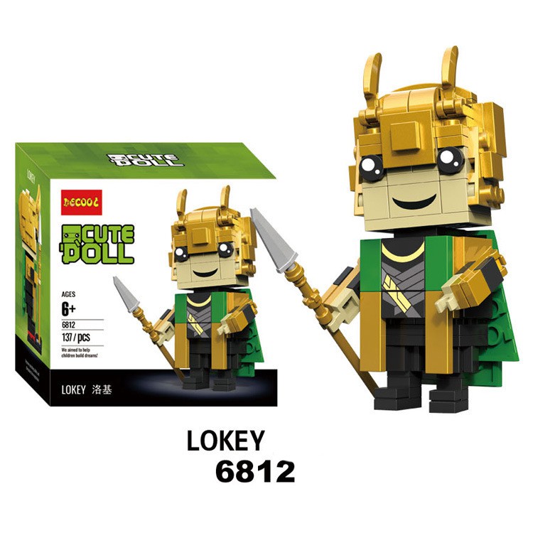 Brick Headz các nhân vật siêu anh hùng - Đồ chơi Lắp ghép Mô hình Iron Man Mini Minifigures DECOOL 6809-6814 BrickHeadz