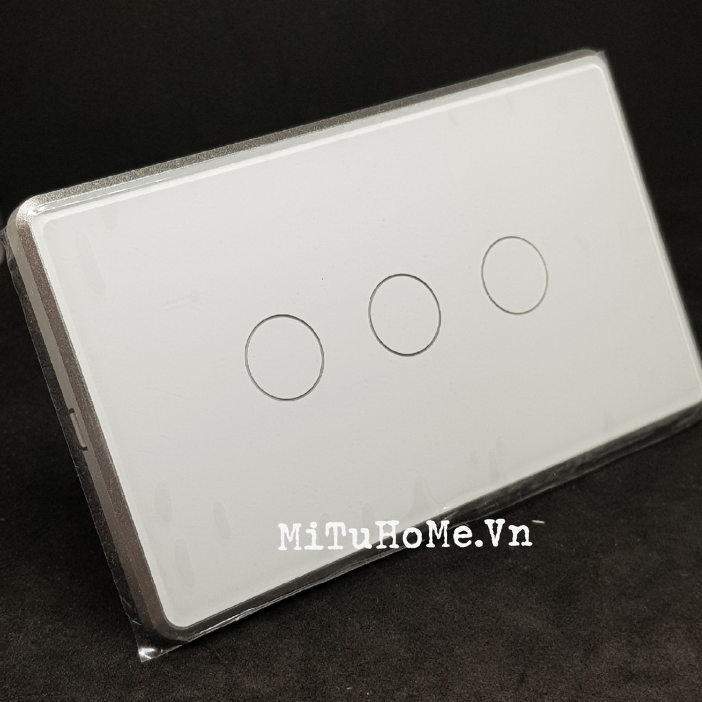 Công Tắc Cảm Ứng 3 Nút ZIGBEE TUYA Viền Nhôm Bạc - Kết nối Zigbee2mqtt - BH 12 Tháng