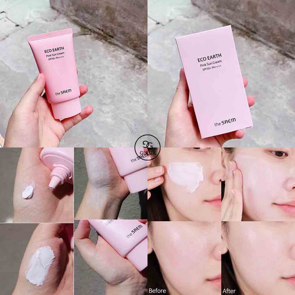 Kem chống nắng the saem eco Eco Earth Power 2IN1, Kem chống nắng nâng tone cho mọi loại da