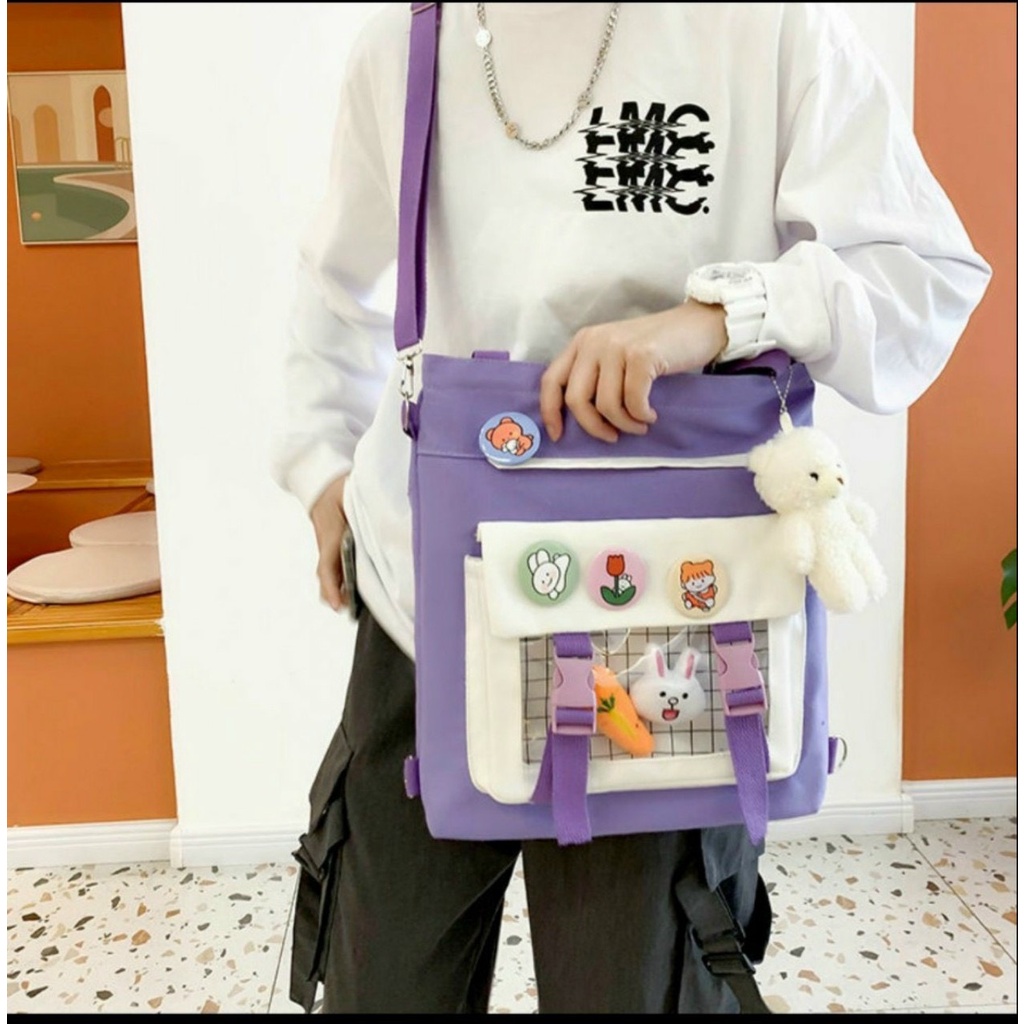 Túi tote đeo chéo thời trang đi học sinh viên - Hộp Phối Kiếng