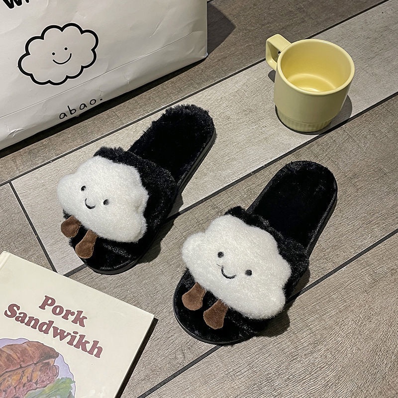 Dép bông đi trong nhà chống trượt hình đám mây xinh xắn cho nữ