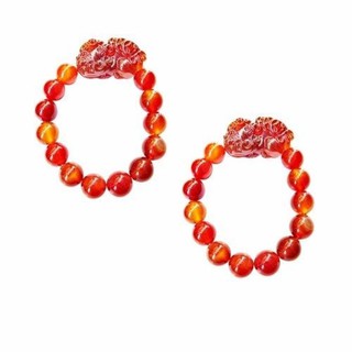 Bộ 2 vòng tỳ hưu mã não tự nhiên may mắn bình an