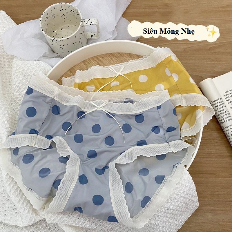 Quần lót nữ su lụa họa tiết chấm bi siêu mỏng siêu mát 1482