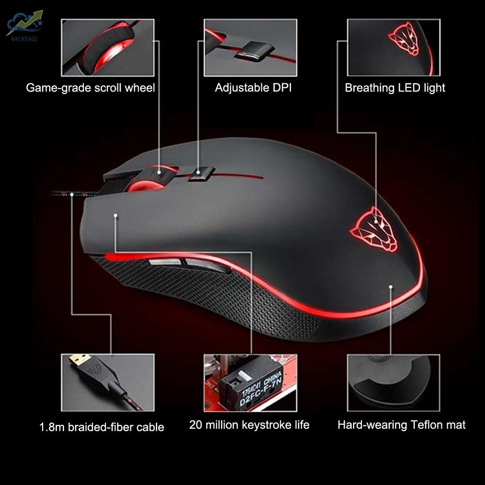 Chuột Quang Gaming Motospeed V40 4000 Dpi 6 Nút Bấm Chuyên Nghiệp Dùng Để Chơi Game