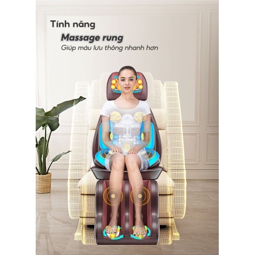 Ghế massage toàn thân cao cấp Ming Zhen MZ-166D1 - Rung, xoa bóp, đấm, hồng ngoại