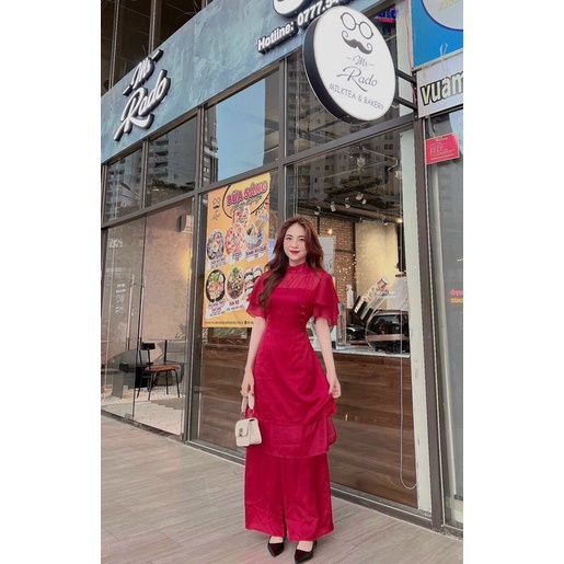 ✨SET ÁO DÀI VOAN ĐỎ TAY TIÊN✨