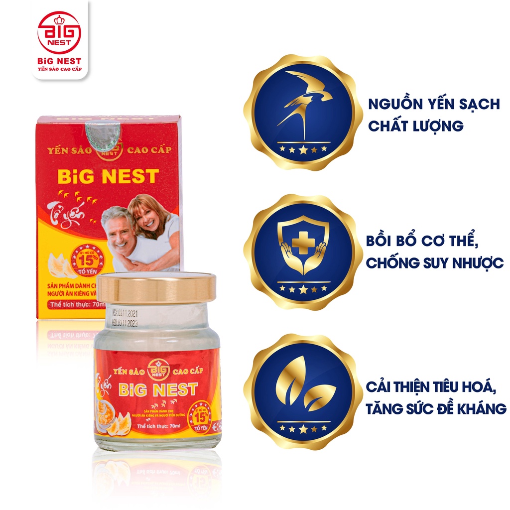 YẾN SÀO BIGNEST Ăn Kiêng Cao Cấp Dành Cho Người Lớn Tuổi - Tiểu Đường
