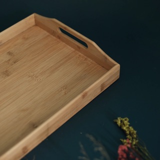 Khay trà gỗ tre - khay gỗ tre decor