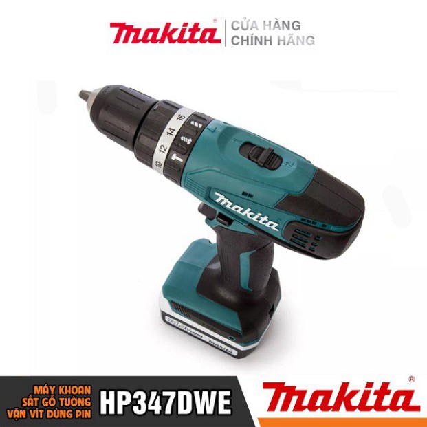 [Chính Hãng] Máy Khoan Bắt Vít Dùng Pin Makita HP347DWE (14.4V-1.5AH), Giá Đại Lý Cấp 1, Bảo Hành Tại Các TTBH Toàn Quốc