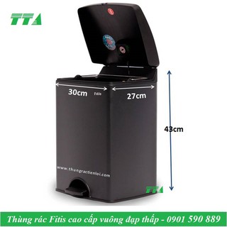 Thùng rác Fitis vuông đạp chân thấp SPS1-903