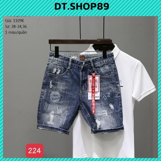 Quần short jean nam co giãn, họa tiết độc đáo, Quần đùi chất bò cao cấp thời trang DT.SHOP89