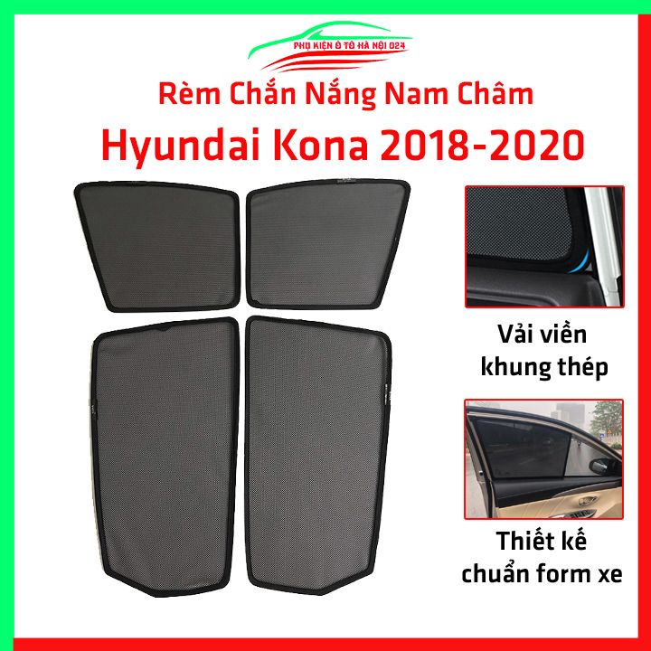 Bộ rèm chắn nắng Hyundai Kona 2018-2020 cố định nam châm thuận tiện