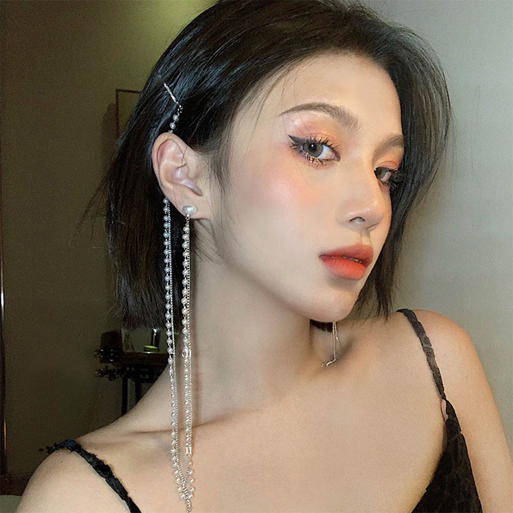 Cặp Bông Tai Dài Tua Rua Thời Trang Nữ