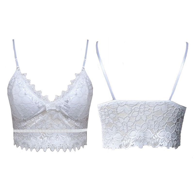 Áo Bralette Ren Hoa Cổ V Gợi Cảm Nữ Tính