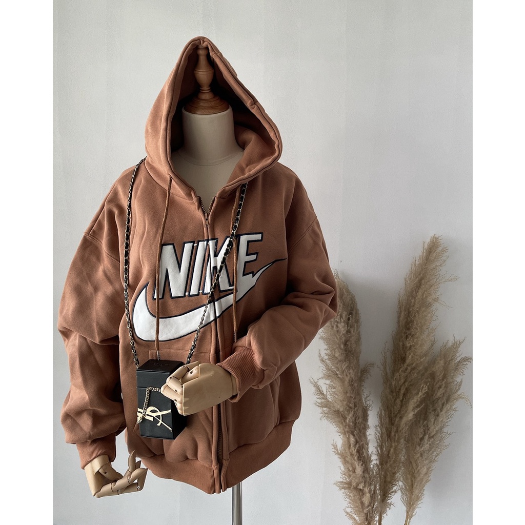 Áo Khoác Nỉ Hoodie Có Mũ Tay Phồng Dây Kéo KIểu 3 Hàng Quảng Châu | Smide Clothing
