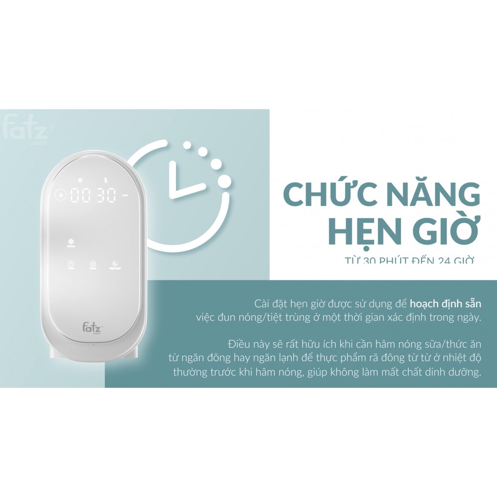 Máy hâm sữa tiệt trùng điện tử Fatzbaby Duo 6 FB3090CY