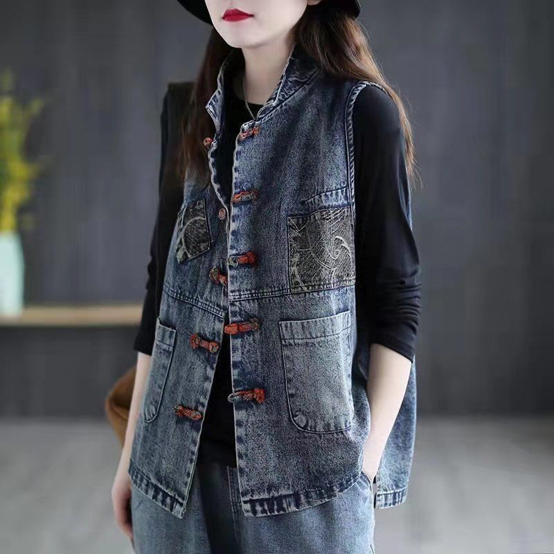 Áo vest cowboy 2021 mùa xuân in chữ nghệ thuật RETRO lar lar nel stream 2021 cho nữ ưa chuộng | BigBuy360 - bigbuy360.vn