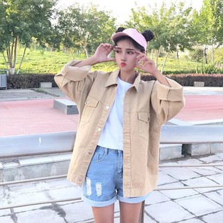 áo khoác somi kaki 1 lớp nữ han quốc