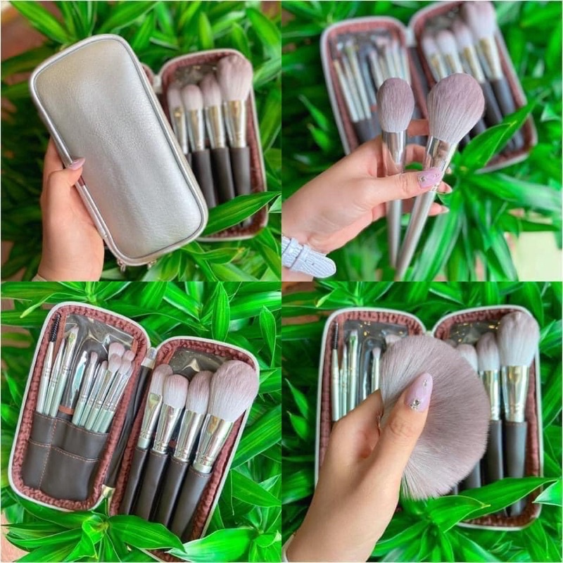 Bộ Cọ Trang Điểm  𝘍𝘳𝘦𝘦𝘴𝘩𝘪𝘱 Bộ Cọ Makeup 14 Cây Cán Bạc Cao Cấp Lông Siêu Mịn - Kun Store