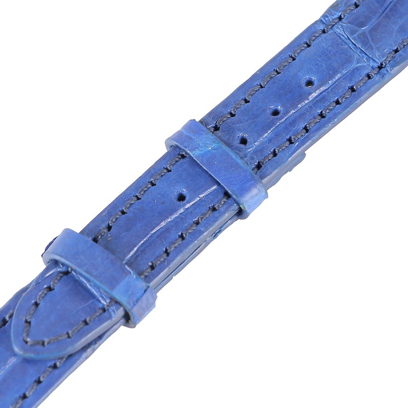 Dây đồng hồ Huy Hoàng da cá sấu size 12, 14 màu xanh dương HP8263