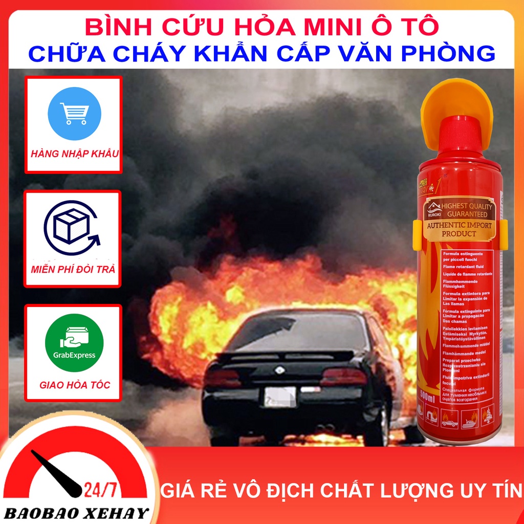 Bình Cứu Hỏa - Bình Chữa Cháy Mini - Dập Lửa Khẩn Cấp Ô Tô, Xe Máy, Văn Phòng - An Toàn - Saf Fire Exstinger