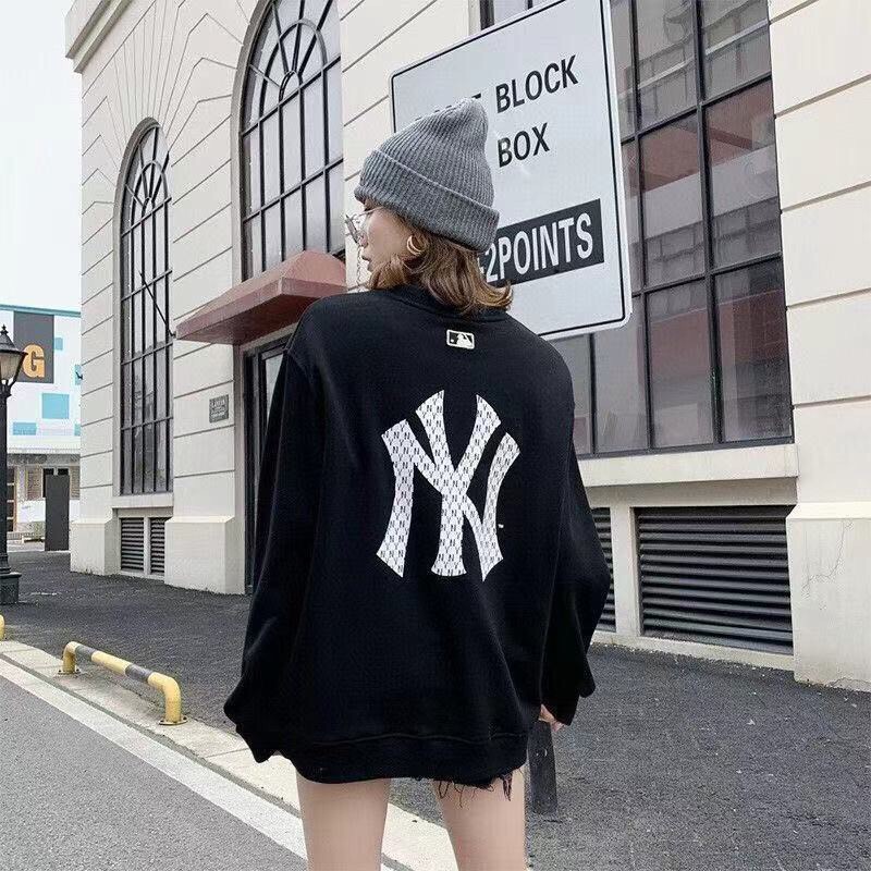 Áo sweater nỉ tay bồng unisex logo Y.N _Áo nỉ bông nam nữ basic, cá tính, hottend