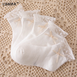 LJMOFA KIDS Cổ phiếu thứ hai cô gái 3-12 tuổi lace đôi tất màu sắc trẻ em đôi tất breathable lace đôi tất công chúa đôi tất tất bán buôn
