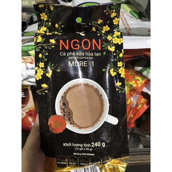 Cafe sữa hoà tan 3 in 1 Ngon Trần Quang (túi 24 gói x 20g)