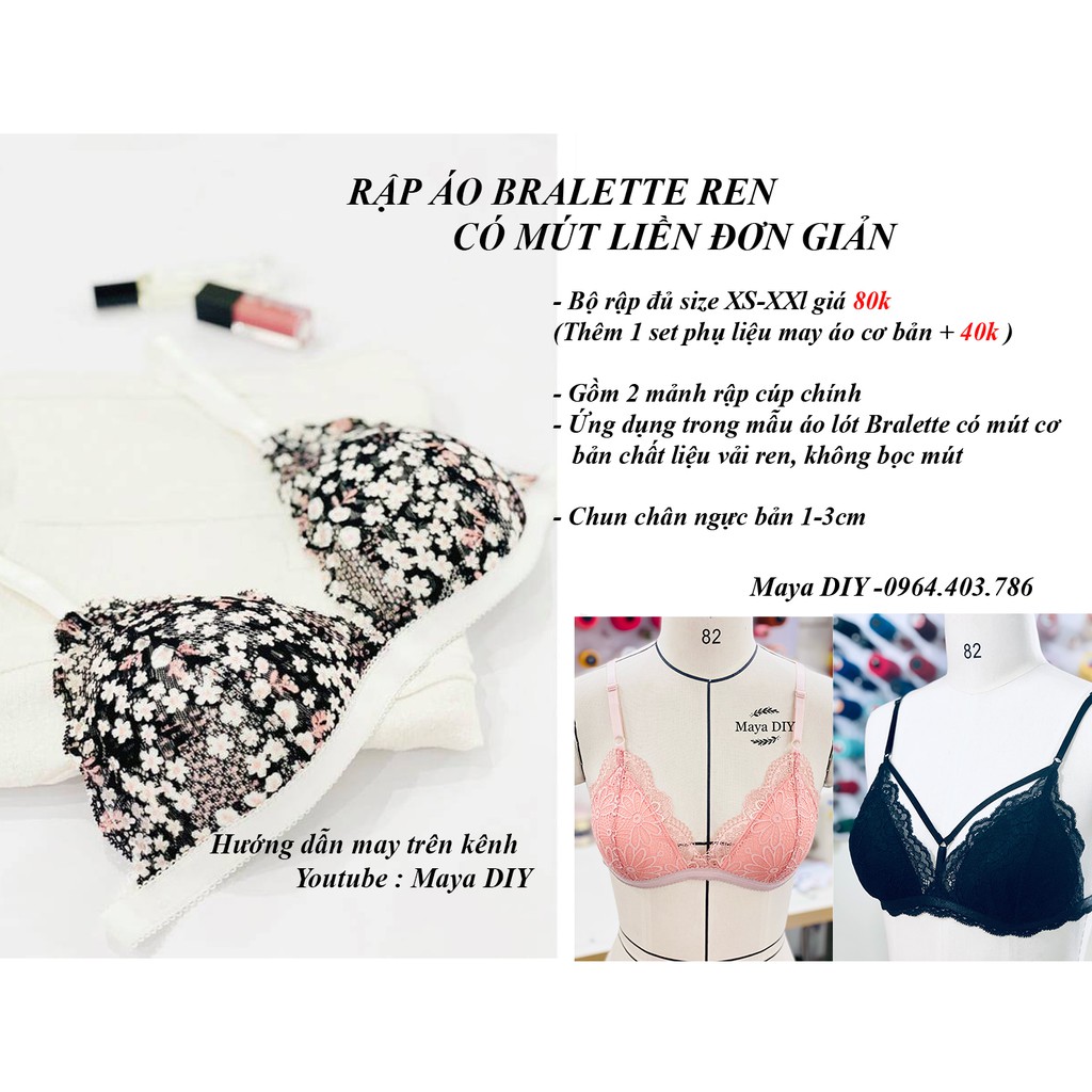 CB03- RẬP ÁO BRALETTE REN CÓ MÚT LIỀN KHÔNG BỌC