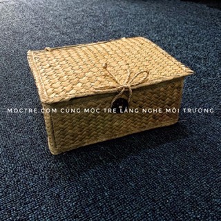 Hộp đựng quà đan mây tre kích thước 22x18x10cm