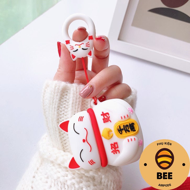 Case Airpod 1 2 Pro Mèo Thần Tài Vỏ Case Đựng Tai Nghe Airpods Bằng Silicon Dẻo Thế Hệ Mới - BEE SHOP