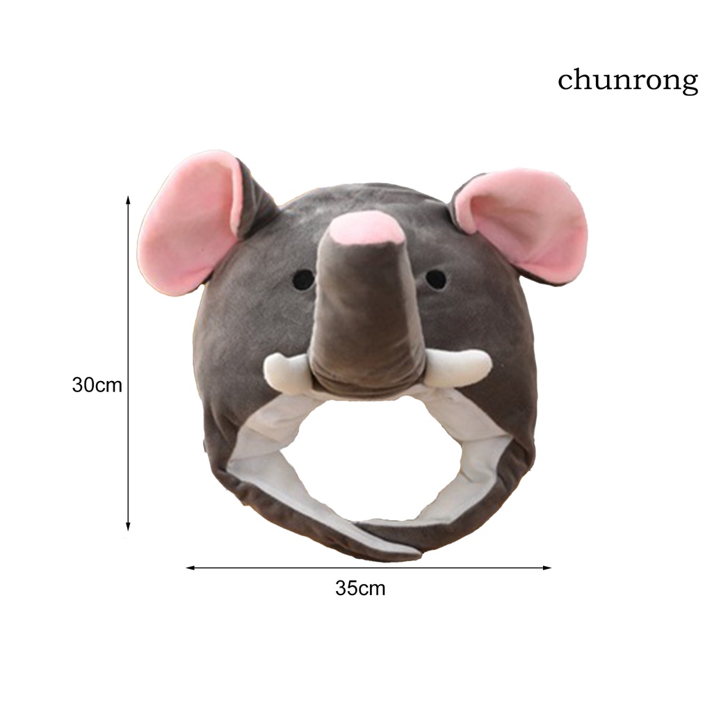 Cr Mũ Trùm Đầu Hóa Trang Hình Chú Voi Hoạt Hình Chất Liệu Lông Nhung Mềm Mại Thời Trang Mùa Đông