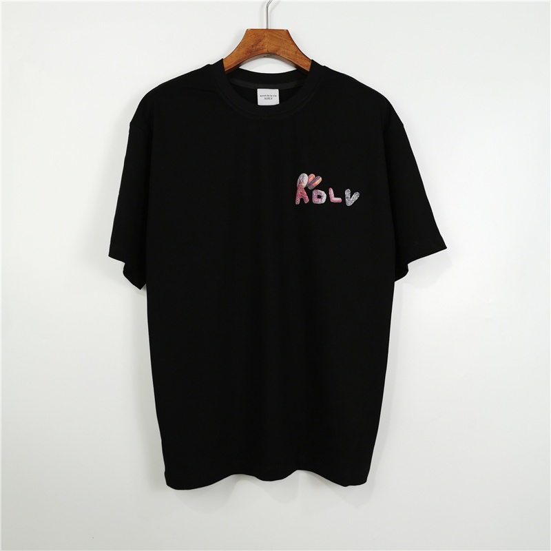 ADLV Áo Thun Tay Ngắn Dáng Rộng Vải Cotton In Chữ Thiết Kế Trẻ Trung Cho Nam Và Nữ