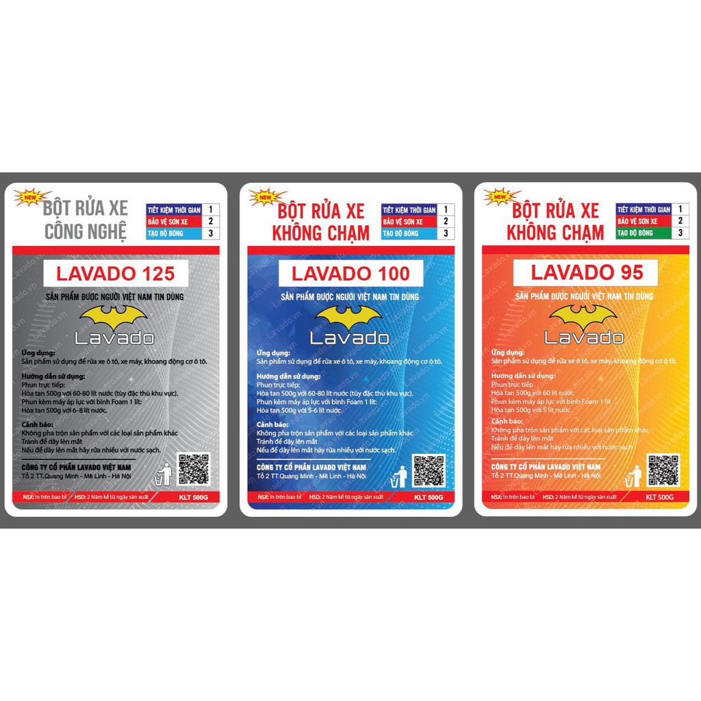 Bột rửa xe không chạm Lavado 95 & Lavado 100 Loại Siêu Đậm Đặc Chính Hãng
